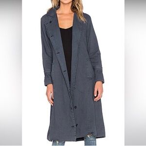 Neuw Women's Dark Gray/Blue Trench Coat size 8 Small
